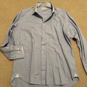 Ted Baker London Endurance Blue with White Cuffs LS Dress Shirt 16.5/34-35